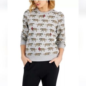 Charter Club Animal-print Appliqué Sweatshirt